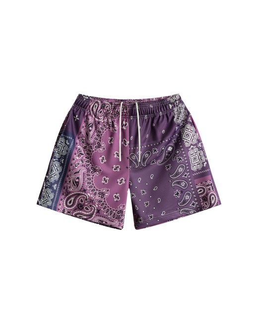 Bravest Studios Purple Patchwork Paisley Shorts Bs112"