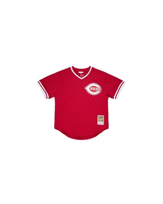 Mitchell & Ness Black Authentic Bp Jersey Pullover "Mlb Reds 1990 Barry Larkin" Abpj3063 Cre90Blascar" for men