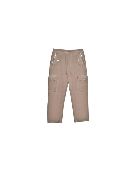 Balmain Black Loose Fit Cropped Cargo Trousers "Light Taupe" Ah0Pq006Cd968Cb" for men