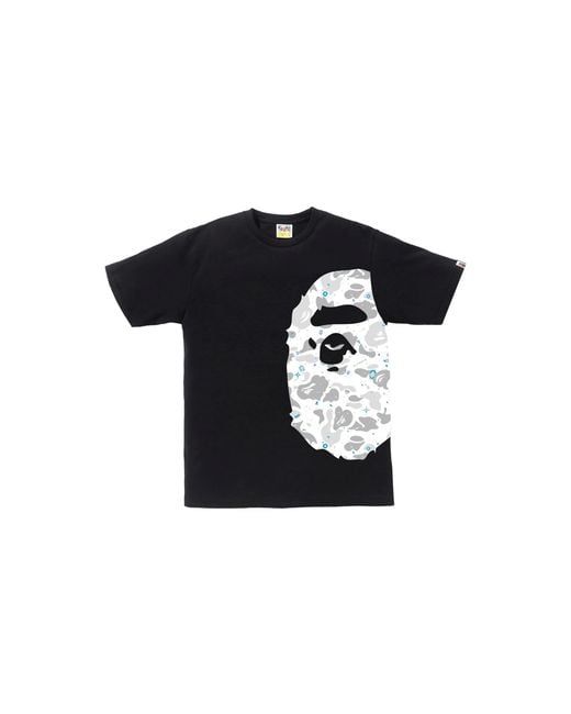 A Bathing Ape Black Space Camo Side Big Ape Head T-Shirt 912651" for men