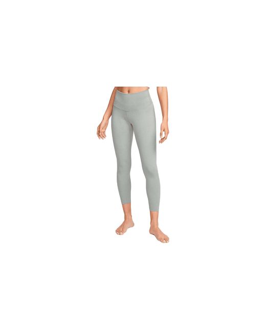 Nike Black Dri-Fit High-Rise Cropped Yoga Leggings "Particle" Dm7023 073"