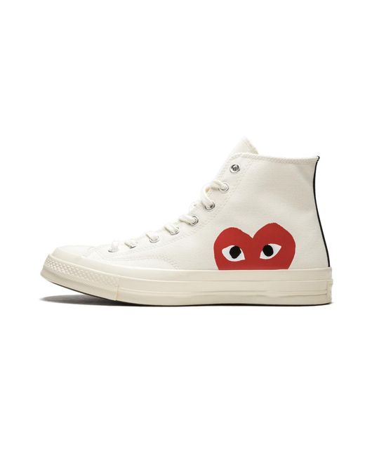 cdg high top converse white