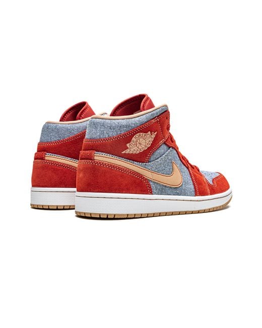 Nike Red Air 1 Mid Se "Denim Suede" Dm4352 600" for men