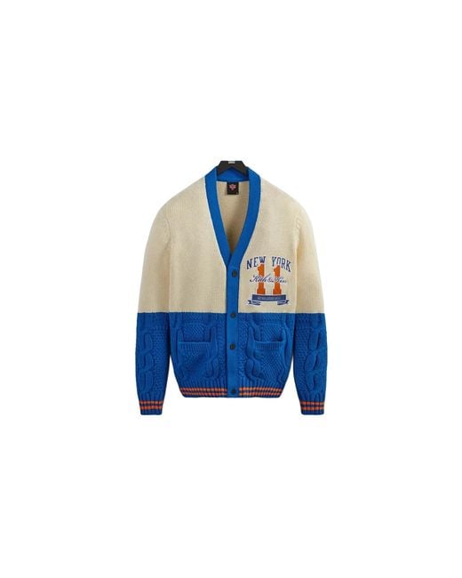 Kith Blue New York Knicks Combo Stitch Cardigan "Sandrift" Khm030781 104" for men