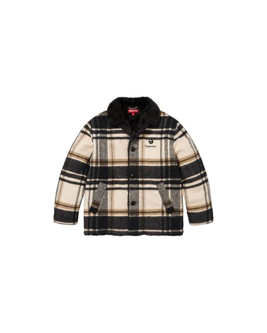Supreme Black Plaid Car Coat "Fw25