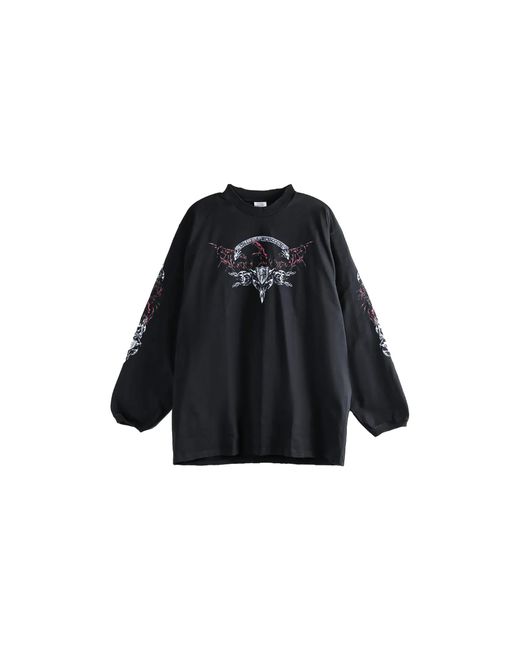Vetements Black Metal Long-Sleeve Sweatshirt Me76Ls194Bx Blac" for men