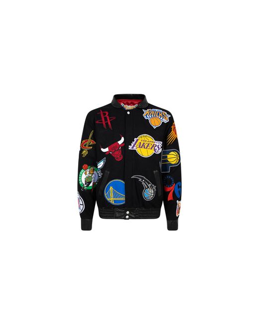 Jeff Hamilton Black Nba Collage Wool Jacket Nba 101 Blk"
