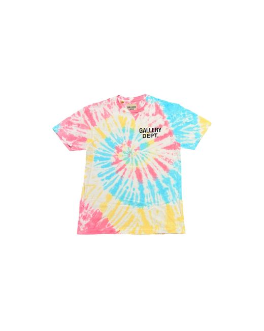 GALLERY DEPT. Black Repurposed French Logo Short Sleeve T-Shirt Shirt "Tie Dye" Ftt 10013R Tidy" for men