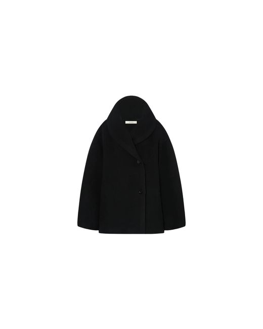 The Row Black Temur Coat "Blk" 10602-W4238 Blk"