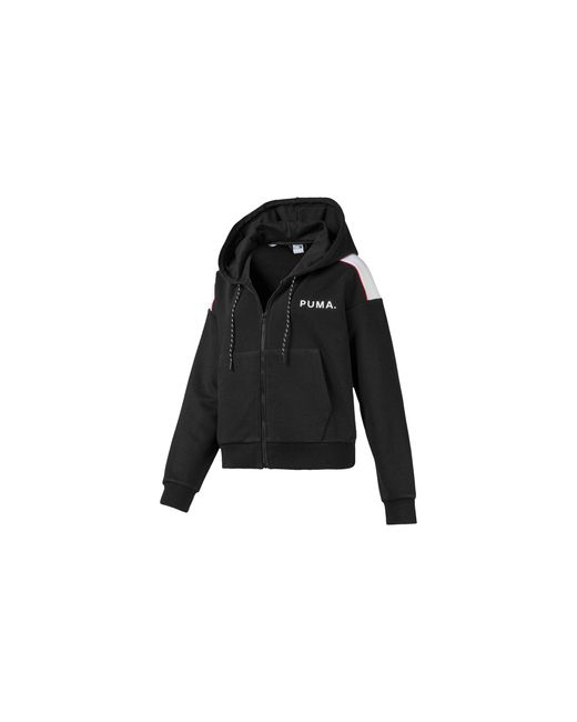 PUMA Black Chase Cropped Full Zip Hoody 595744 01"