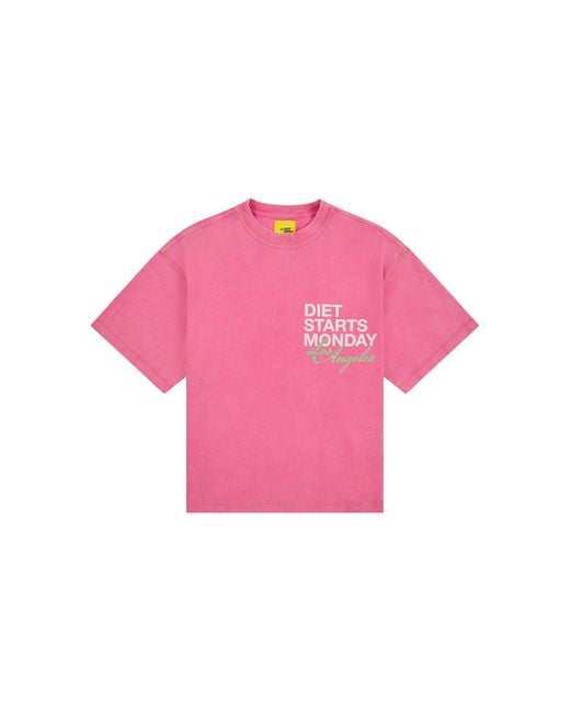 DIET STARTS MONDAY Pink Dsmla T-Shirt Dsm Sum26 033" for men