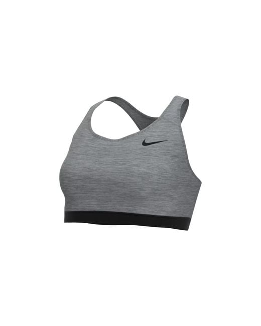 Nike Black Swoosh Medium‑Support Sports Bra "Non‑Padded With Band" Bv3900 084"
