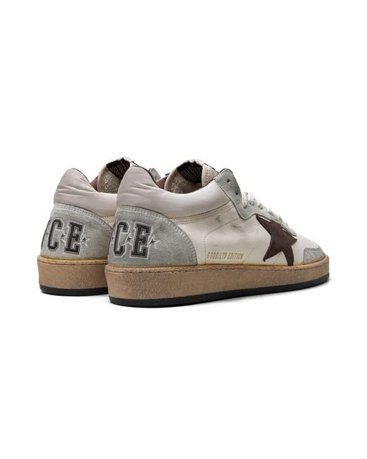 Golden Goose Deluxe Brand Black Ballstar Mid Nappa And Nylon Upper Suede Toe Star And Spur Ice" Gmf00628.F005684.82472" for men