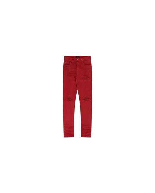 Amiri Red Mx1 Waxed Skinny Jeans Amdnsy1064" for men