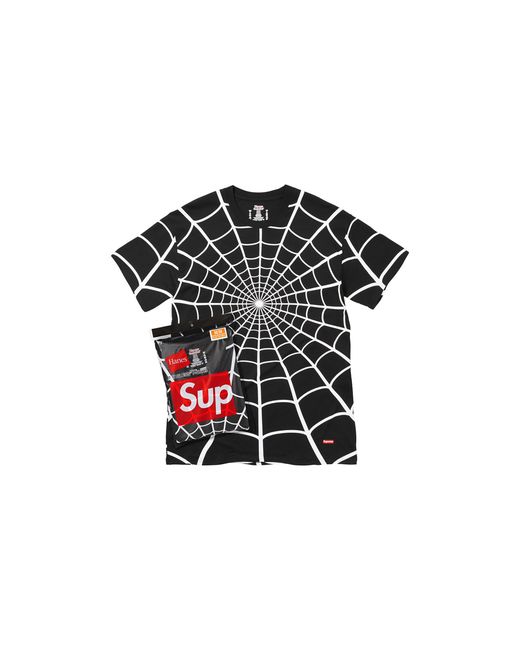 Supreme Black Hanes Spider- Tagless T-Shirt (2 Pack) "Ss26
