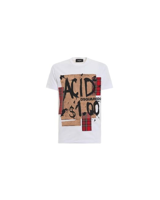 DSquared² Black Acid Print Graphic Cotton T-Shirt S74Gd0478 S20694 900" for men