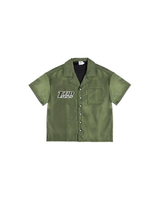 Triple Sevens Green Nylon Button Up Shirt Ts7022" for men