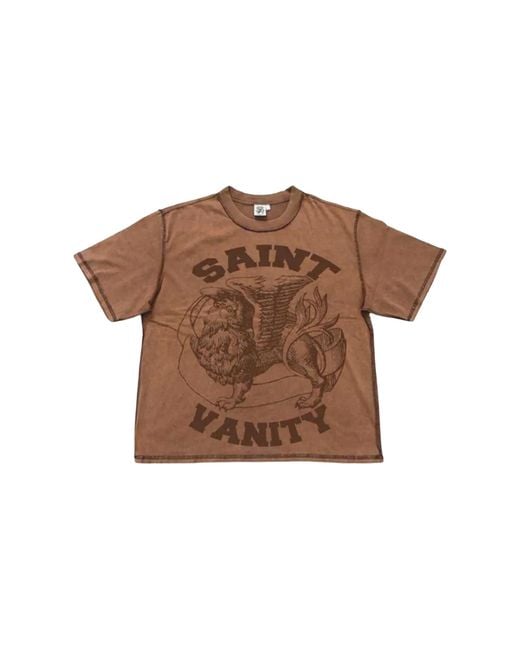 SAINT VANITY Brown Griffin T-Shirt Sv016" for men