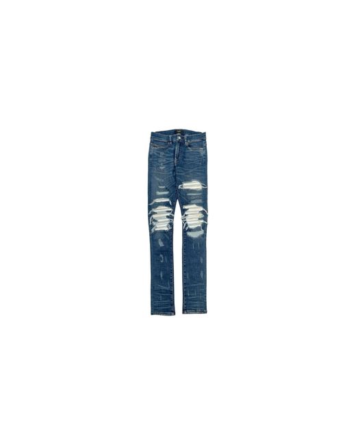 Amiri Black Mx1 Leather Patchwork Jeans "Classic (2017) Amlpwjci2017" for men
