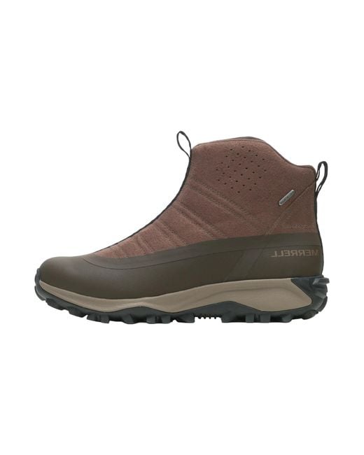 Merrell Brown Thermo Snowdrift Zip Mid Shell Boots "Earth" J99845" for men