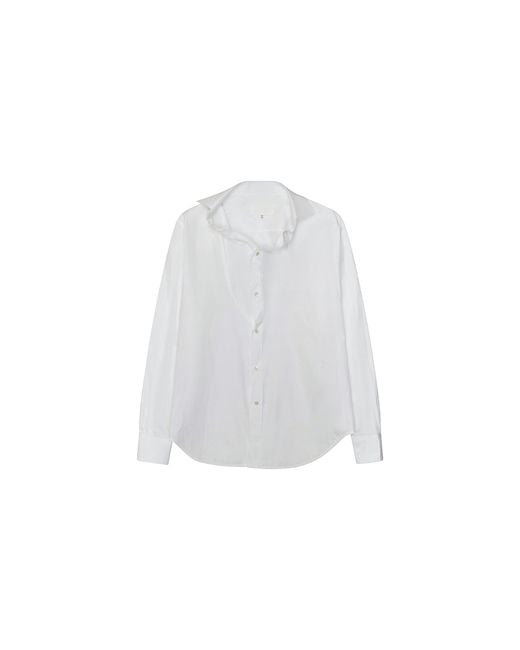 Maison Margiela Black Open Collar Long-Sleeve Shirt "Cream" Mmg Mtps 0002" for men