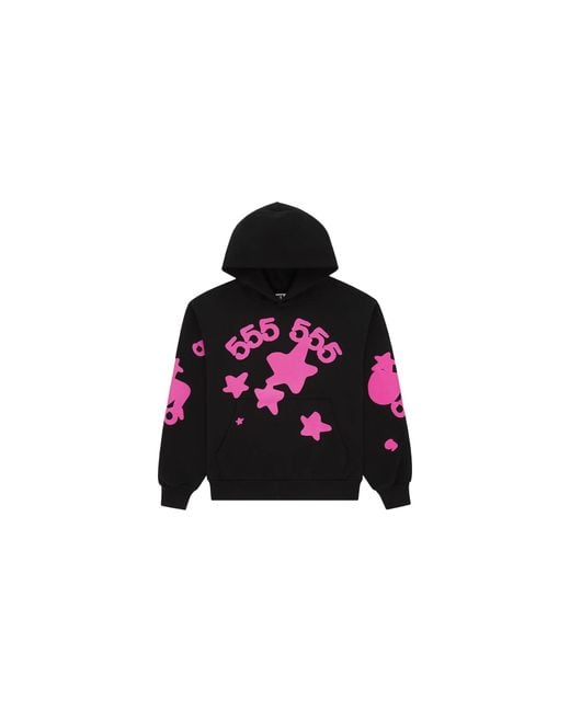 Sp5der Black Beluga Angel Number Hoodie 404" for men