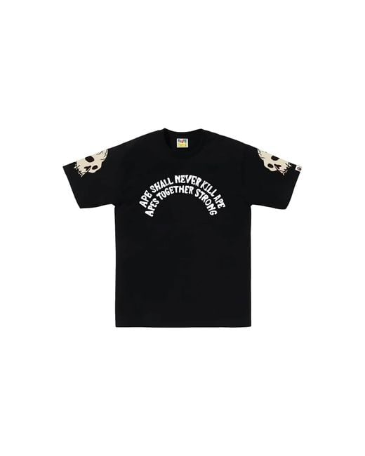 A Bathing Ape Black Souvenir Skull T-Shirt 059" for men