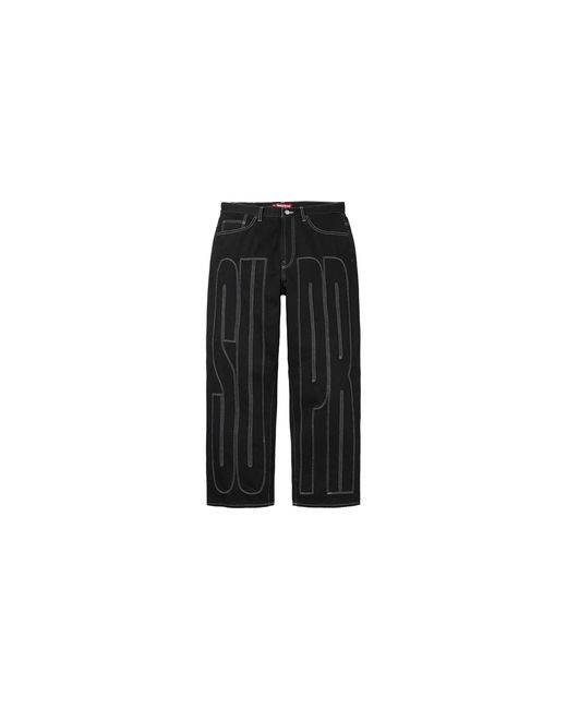 Supreme Black Inset Spellout Baggy Jean "Ss26