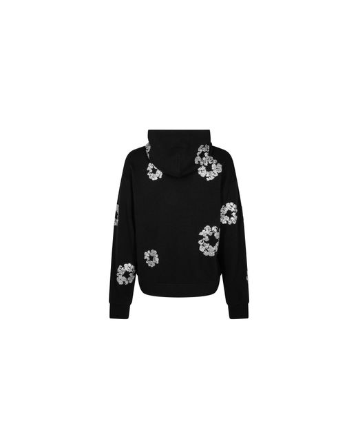 DENIM TEARS Black Cashmere Swarovski Cotton Wreath Zip Hoodie Dt075" for men