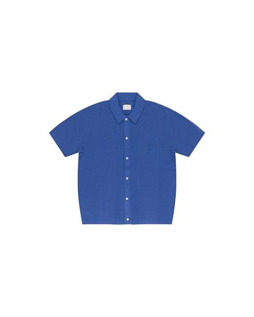Aimé Leon Dore Blue Full Button Polo Cardigan "Periwinkle" Fw23Ks012 Periwinkle" for men