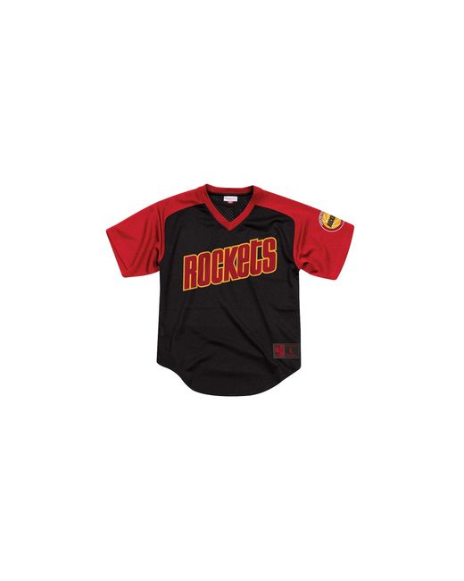 Mitchell & Ness Black Nba Final Seconds Mesh V-Neck Shirt "Houston Rockets for men
