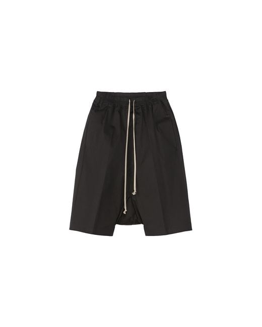 Rick Owens Black Temple Nylon Drawstring Pods Shorts Ru01F2384 Te 09" for men