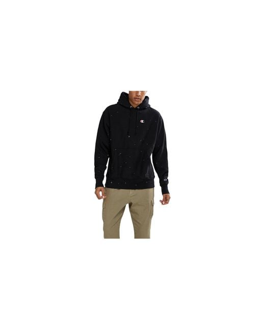 Champion Black C-Life Paint Splatter Hoodie S25971 549967Azzc" for men