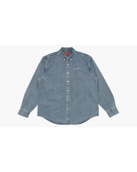 Supreme Blue Classic Logo Denim Shirt "fw 20" for men
