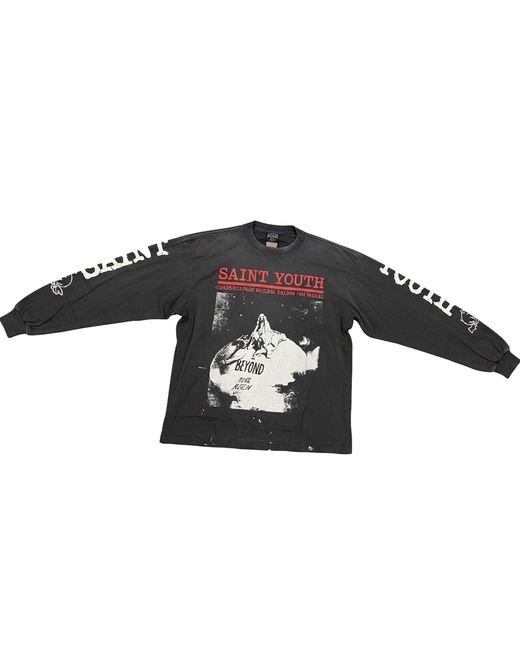 Saint Michael Black Saint Youth Ls T-Shirt Sm Hr1 0000 032" for men