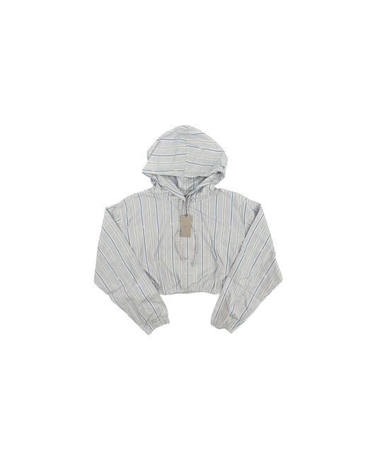Kith Black Clovis Logo Stripped Cropped Hoodie "Orbit" 258"