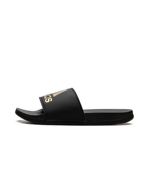 Adidas Black Adilette Comfort Slides "Core Metallic" Gy1946" for men
