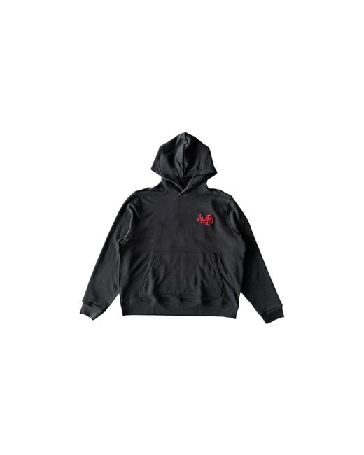 Amiri Black Staggered Logo Hoodie Amr013" for men