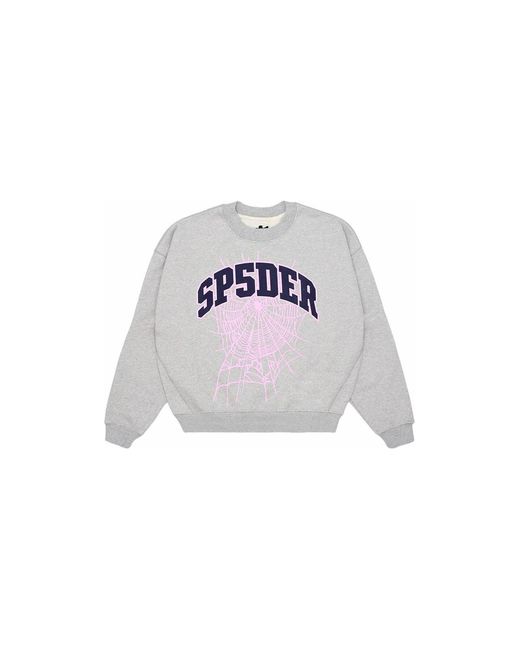 Sp5der Black Varsity Web Crewneck 259" for men