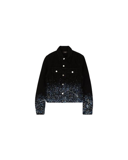 Amiri Black Crystal Painter Trucker Jacket Crystal Painter Trucker" for men