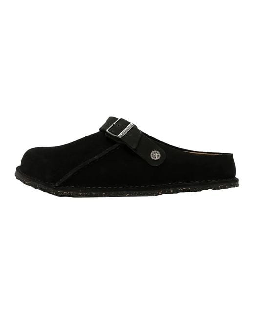 Birkenstock Black Lutry Premium Suede Leather 1025323" for men