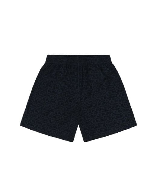 Purple Brand Black Terry Jacquard Shorts P545 Jtbb225" for men