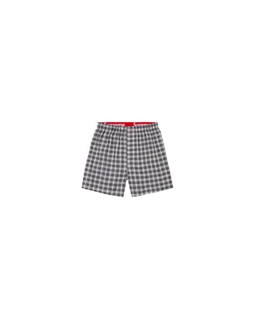 Supreme Black Hanes Plaid Boxers (4 Pack) "Fw26
