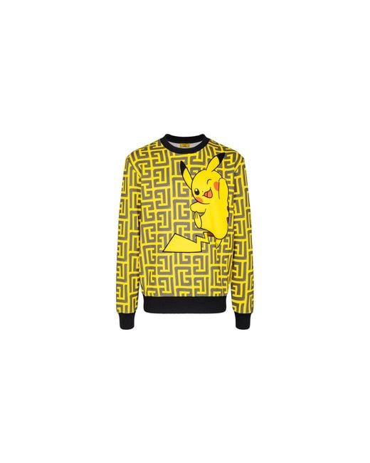 Balmain Black All Over Pokemon Sweatshirt X Pokemon" Yh3Jq040Gb41" for men