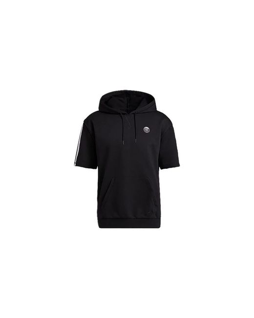 Adidas Black Donovan Mitchell Short Sleeve Hoodie Hb6757" for men