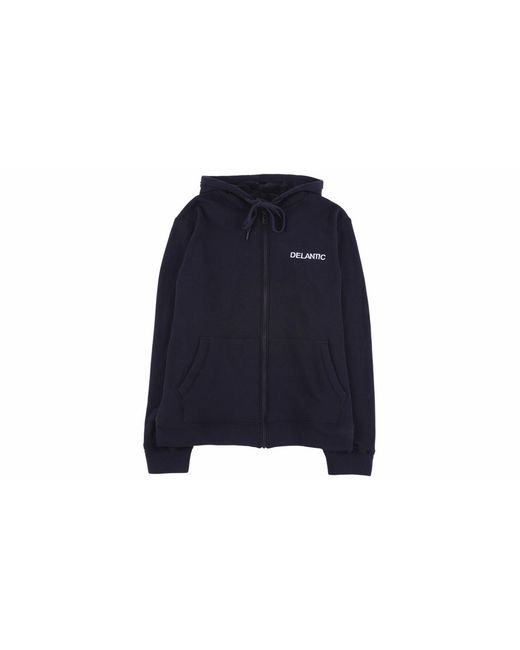 Delantic Blue Ea Velour-Lined Zip Hoodie "East Atlanta" Dela010" for men