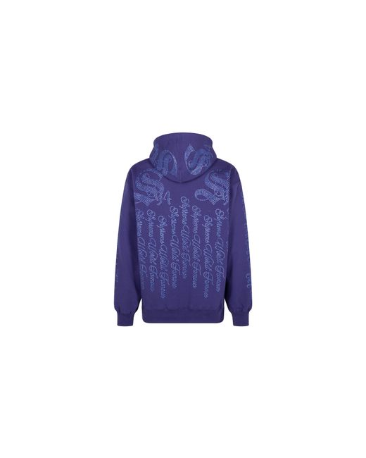 Supreme Blue Rhinestone Zip Up Hooded Sweatshirt "Ss22