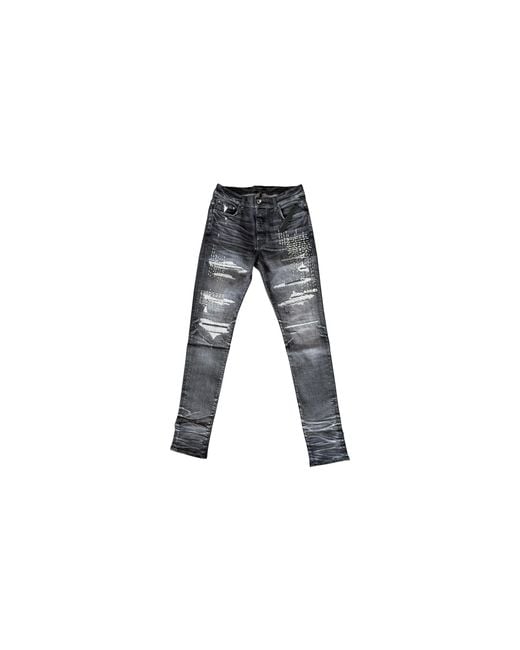 Amiri Black Boro Repaired Jeans "Rain" Amdnsy1023 481" for men