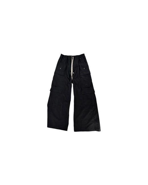 Rick Owens Black Cotton Bela Cargo Pants Du02D2398 Tw 09" for men