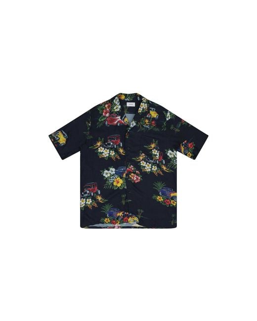 Rhude Black Hot Rod Hawaiian Girl Button-Up Shirt Rhd Mtps 0150 Mult" for men